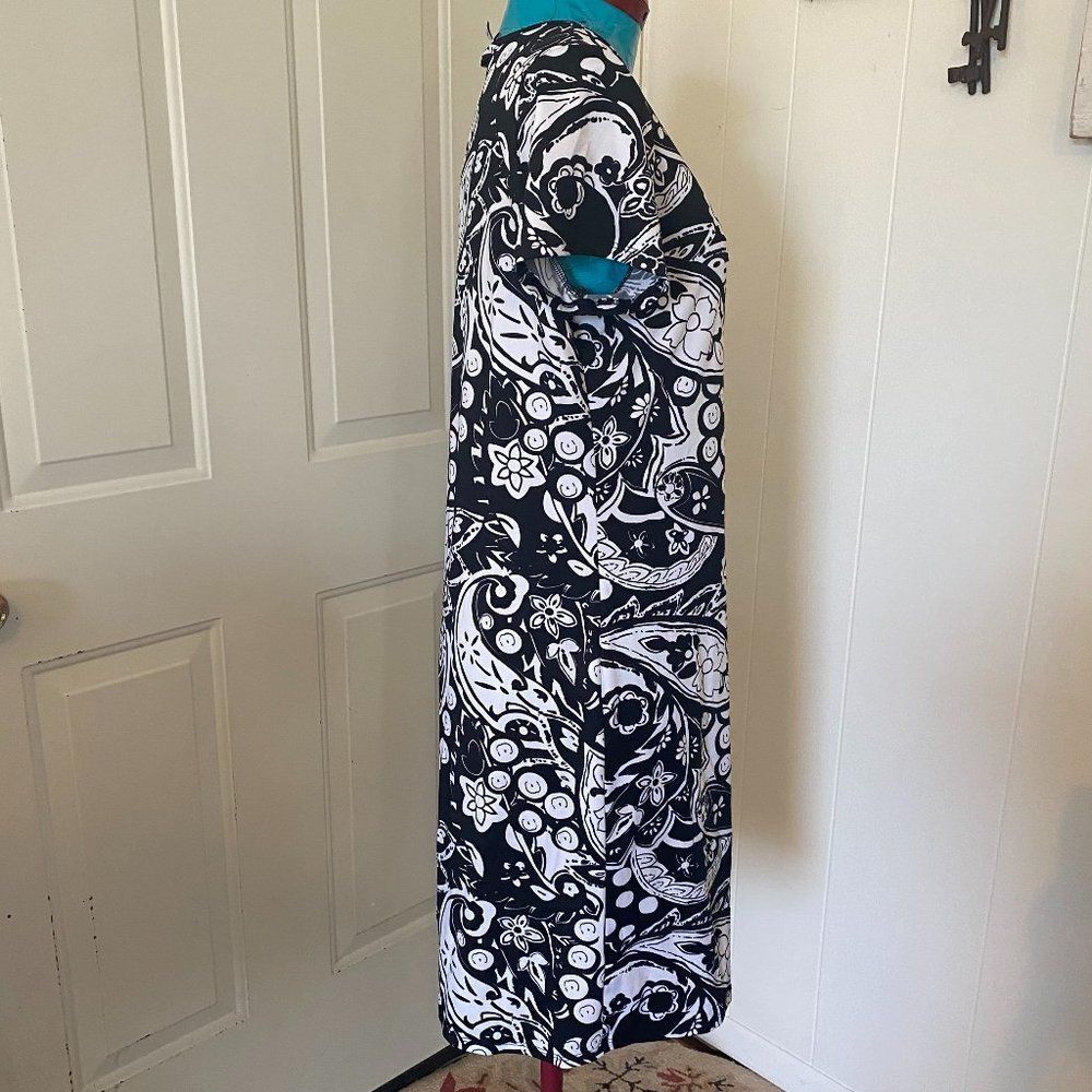 Kim Rogers Paisley Boho Short Sleeve Dress Womans Size Medium - Picture 3 of 9